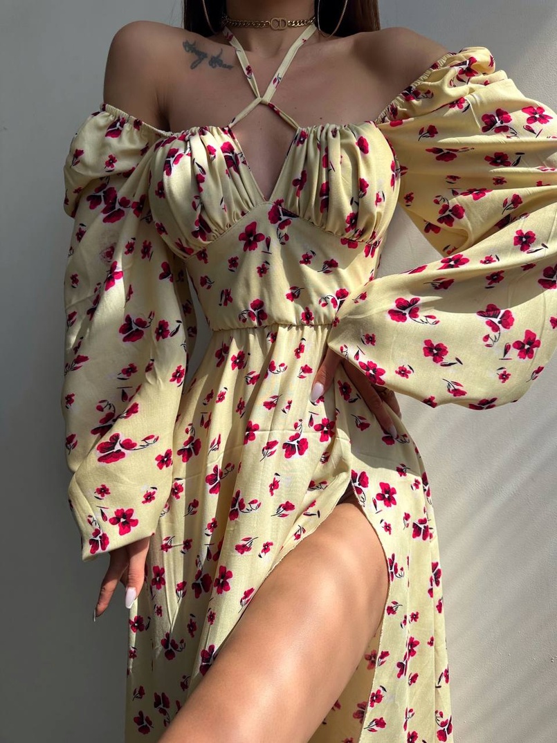 Сукня міді з квітковим принтом  Сукня міді з квітковим принтом  | PUSHKA SHOP