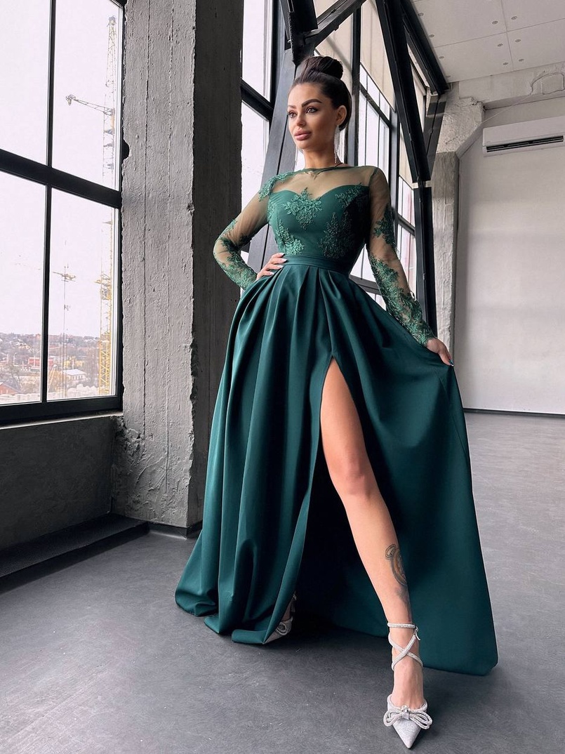 Сукня максі з мереживом  | PUSHKA SHOP