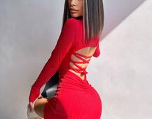 Трикотажна сукня міді зі шнурівкою на спинці  | PUSHKA SHOP