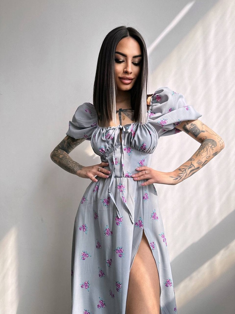 Сукня- міді  з квітковим принтом Сукня- міді  з квітковим принтом | PUSHKA SHOP