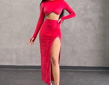 Оксамитовий комплект: топ із чашками push up+ спідниця, декорована стразами Прикраса пришита, ручна робота. Оксамитовий комплект: топ із чашками push up+ спідниця, декорована стразами Прикраса пришита, ручна робота. | PUSHKA SHOP