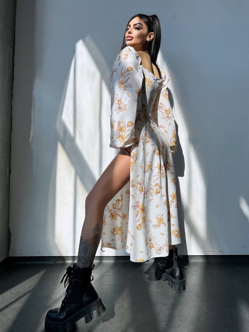 Сукня міді з квітковим принтом  Сукня міді з квітковим принтом  | PUSHKA SHOP