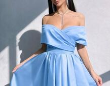 Романтична сукня міді з відкритими плечима та пишною спідницею | PUSHKA SHOP