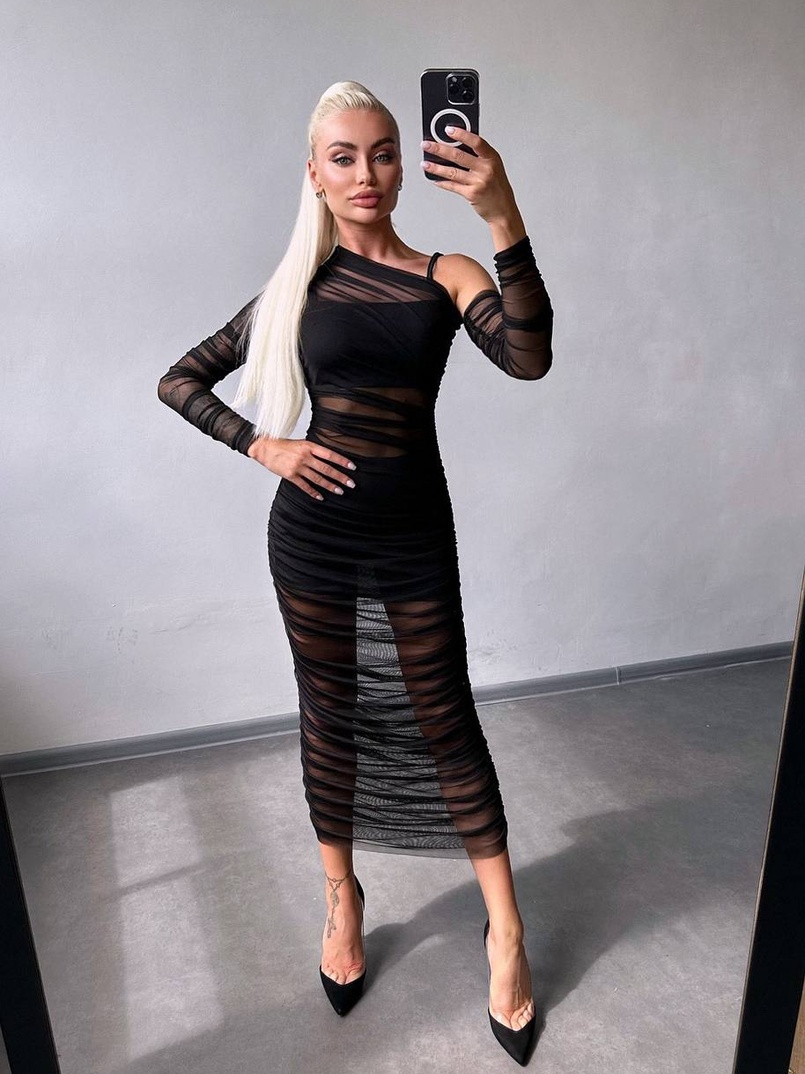 Сукня міді з драпіруванням   Сукня міді з драпіруванням   | PUSHKA SHOP