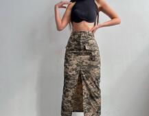 Комплект: коттонова спідниця  + топ з філіжанками  Комплект: коттонова спідниця  + топ з філіжанками  | PUSHKA SHOP