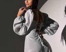 Сяючий комплект: корсет  + спідниця  максі з драпіруванням | PUSHKA SHOP