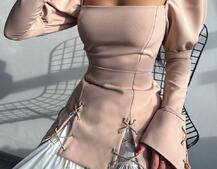 Сукня з об'ємними рукавами + спідниця з воланами | PUSHKA SHOP