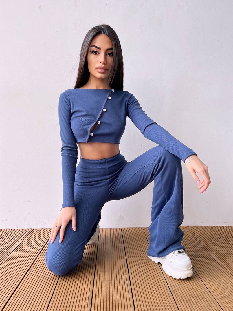 Комплект : штани кльош і топ на ґудзиках   | PUSHKA SHOP