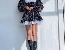 Квіткова сукня,декорована мереживом. Квіткова сукня,декорована мереживом. | PUSHKA SHOP