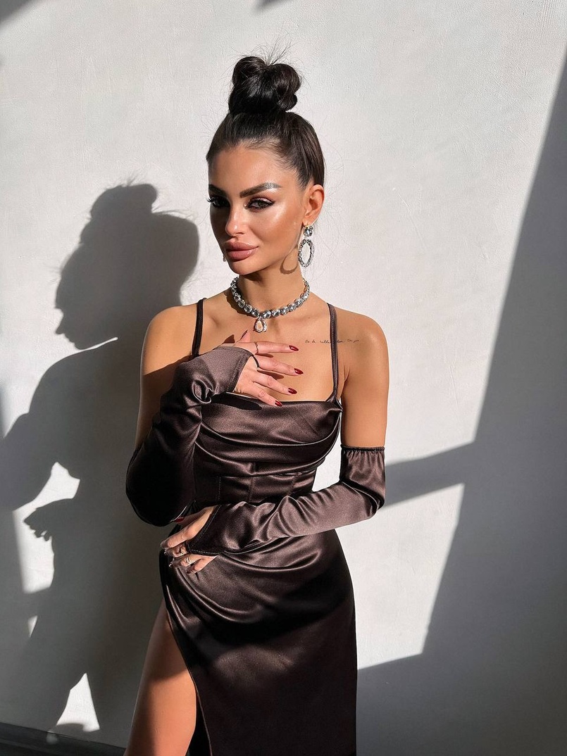 Комплект: корсет з рукавичками + спідниця максі з драпіруванням   | PUSHKA SHOP