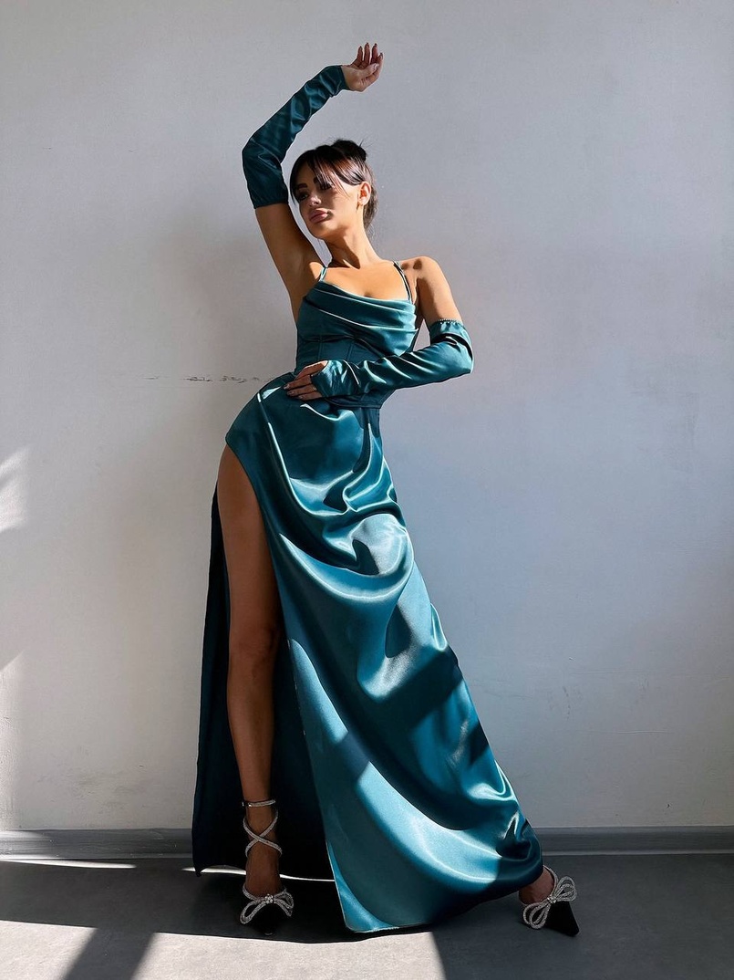 Комплект: корсет з рукавичками + спідниця максі з драпіруванням   Комплект: корсет з рукавичками + спідниця максі з драпіруванням   | PUSHKA SHOP