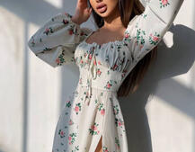 Сукня міді з квітковим принтом  Сукня міді з квітковим принтом  | PUSHKA SHOP