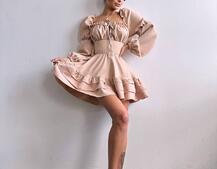 Сукня з воланами та шнурівкою  по спинці Сукня з воланами та шнурівкою  по спинці | PUSHKA SHOP