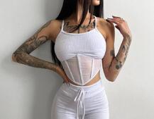 Трикотажный комплект: корсетный топ на косточках + леггинсы Трикотажный комплект: корсетный топ на косточках + леггинсы | PUSHKA SHOP