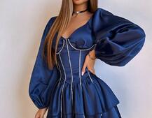 Комплект: сукня з подвійною спідницею + корсет, декорований стразами    Комплект: сукня з подвійною спідницею + корсет, декорований стразами    | PUSHKA SHOP