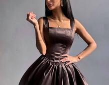 Атласна корсетна сукня міні  Атласна корсетна сукня міні  | PUSHKA SHOP