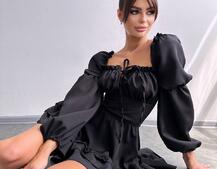 Сукня з воланами та шнурівкою  по спинці Сукня з воланами та шнурівкою  по спинці | PUSHKA SHOP