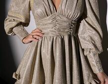 Сукня із пишною подвійною спідницею та драпіруванням Сукня із пишною подвійною спідницею та драпіруванням | PUSHKA SHOP