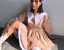 Котонова сукня з комірцем + бант  Котонова сукня з комірцем + бант  | PUSHKA SHOP