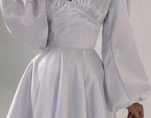 Атласна корсетна сукня  з пишною подвійною спідницею  | PUSHKA SHOP