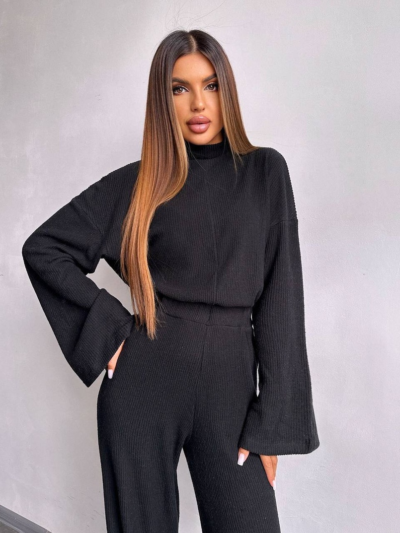 Трикотажний базовий комплект: світшот + штани  Трикотажний базовий комплект: світшот + штани  | PUSHKA SHOP