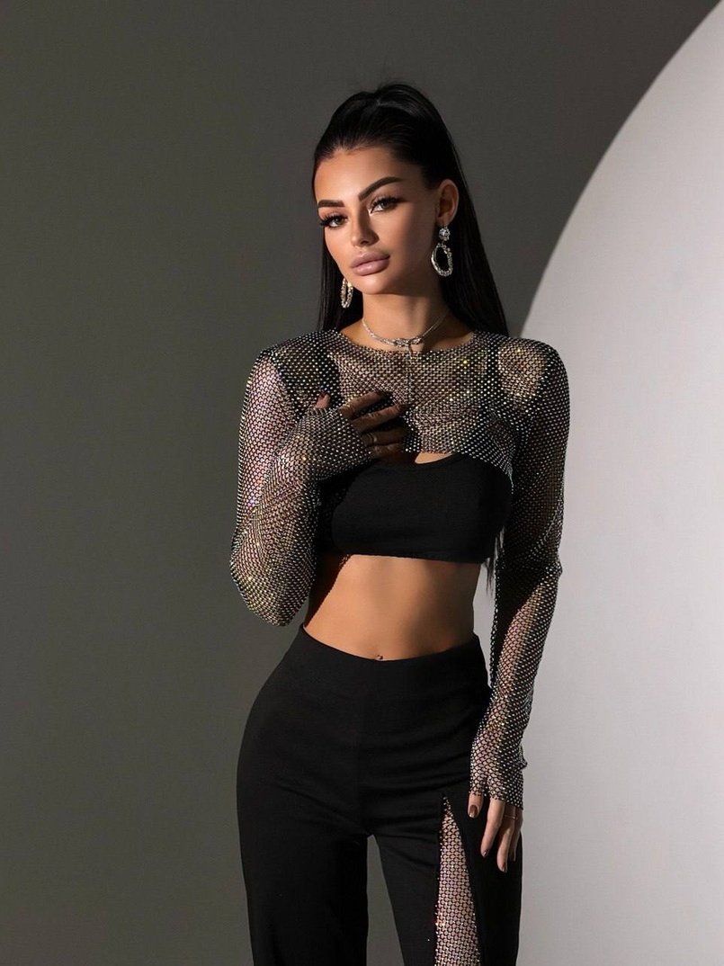 Комплект: сяючий топ + штани Комплект: сяючий топ + штани | PUSHKA SHOP