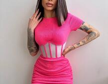 Сукня-міні  з елементами корсету  Довжину спідниці можна регулювати  | PUSHKA SHOP