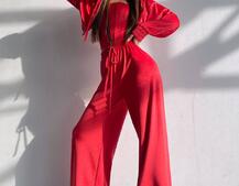 Велюровий комплект трійка: кофта + корсет на блискавці+ штани Велюровий комплект трійка: кофта + корсет на блискавці+ штани | PUSHKA SHOP