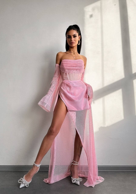 Комплект: корсет з рукавами + спідниця максі Комплект: корсет з рукавами + спідниця максі | PUSHKA SHOP