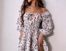 Сукня міні з квітковим принтом  | PUSHKA SHOP