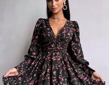 Сукня міні з пишною спідницею та драпіруванням на талії Сукня міні з пишною спідницею та драпіруванням на талії | PUSHKA SHOP