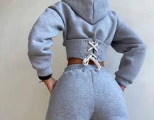 Комплект на флісі : худі з елементами корсету + штани  Комплект на флісі : худі з елементами корсету + штани  | PUSHKA SHOP