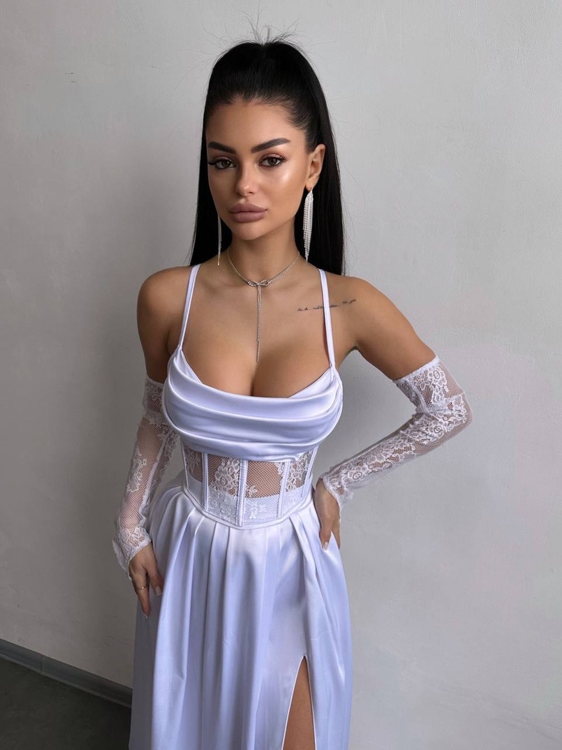 Атласний комплект: корсет + спідниця максі Атласний комплект: корсет + спідниця максі | PUSHKA SHOP