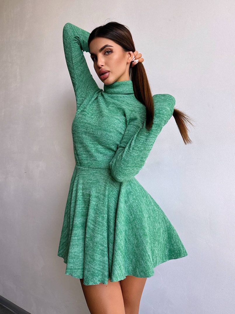 Трикотажна сукня міні із спідницею сонцем     Трикотажна сукня міні із спідницею сонцем     | PUSHKA SHOP