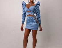 Сукня міні з драпіруванням, декорована стразами  Сукня міні з драпіруванням, декорована стразами  | PUSHKA SHOP