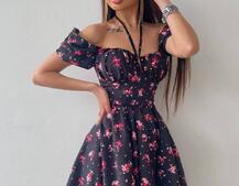 Сукня- міні у квітковий принт | PUSHKA SHOP