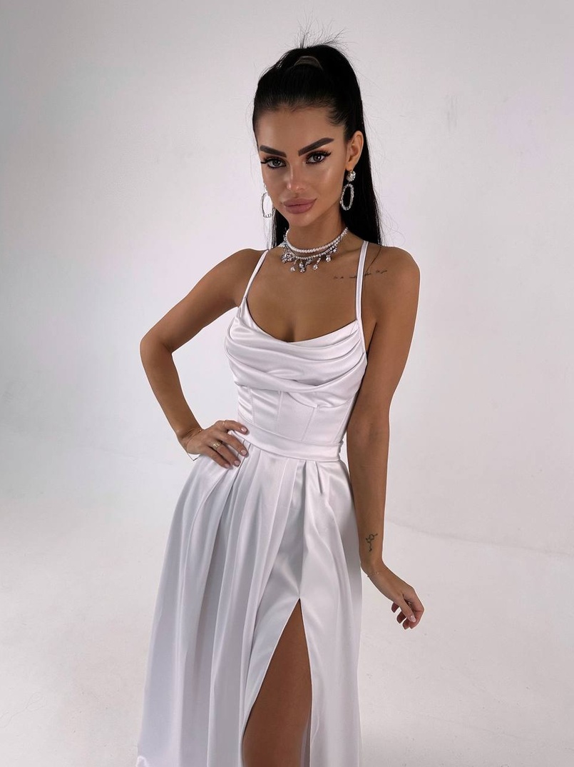 Атласний комплект: корсет + спідниця максі  | PUSHKA SHOP