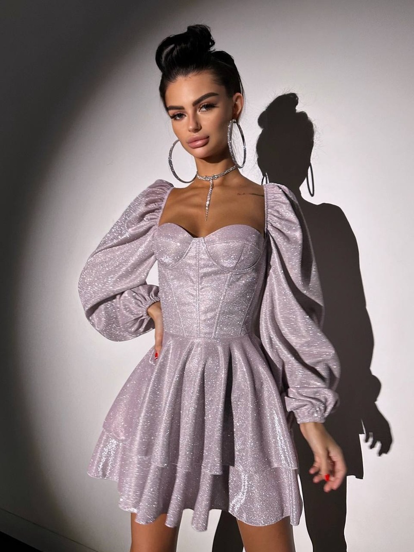 Сяюча корсетна сукня бюстьє з подвійною спідницею  | PUSHKA SHOP