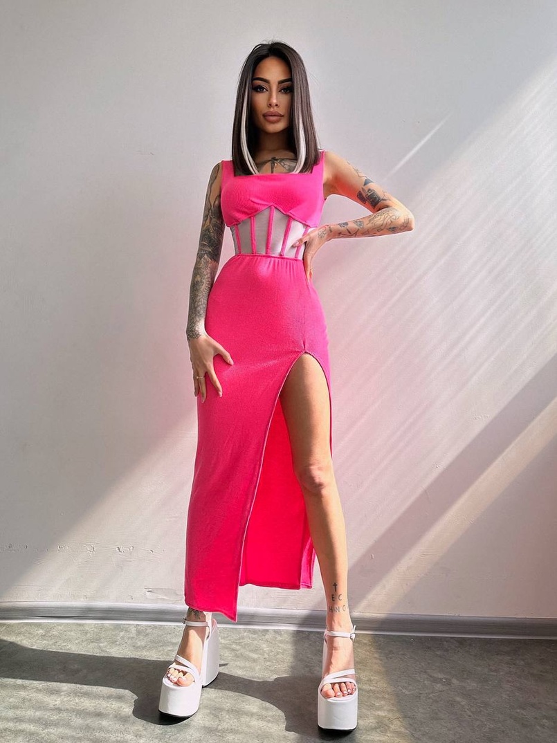 Сукня-міді  з елементами корсету   Сукня-міді  з елементами корсету   | PUSHKA SHOP