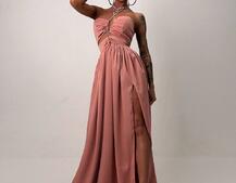 Атласна сукня максі із шнуром зі стразами  Атласна сукня максі із шнуром зі стразами  | PUSHKA SHOP