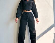 Комплект на флісі : худі з елементами корсету + штани  Комплект на флісі : худі з елементами корсету + штани  | PUSHKA SHOP