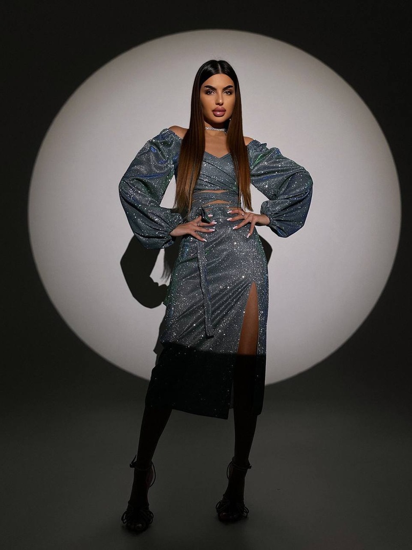 Сяючий комплект: топ  + спідниця  | PUSHKA SHOP