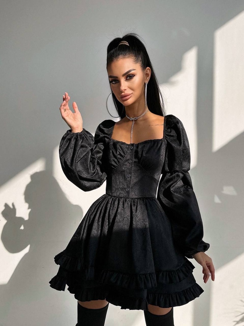 Корсетна сукня  з пишною подвійною спідницею та рюшами  Корсетна сукня  з пишною подвійною спідницею та рюшами  | PUSHKA SHOP