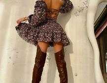 Сукня з воланами та шнурівкою  по спинці | PUSHKA SHOP