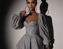 Сяюча корсетна сукня бюстьє з подвійною спідницею  | PUSHKA SHOP