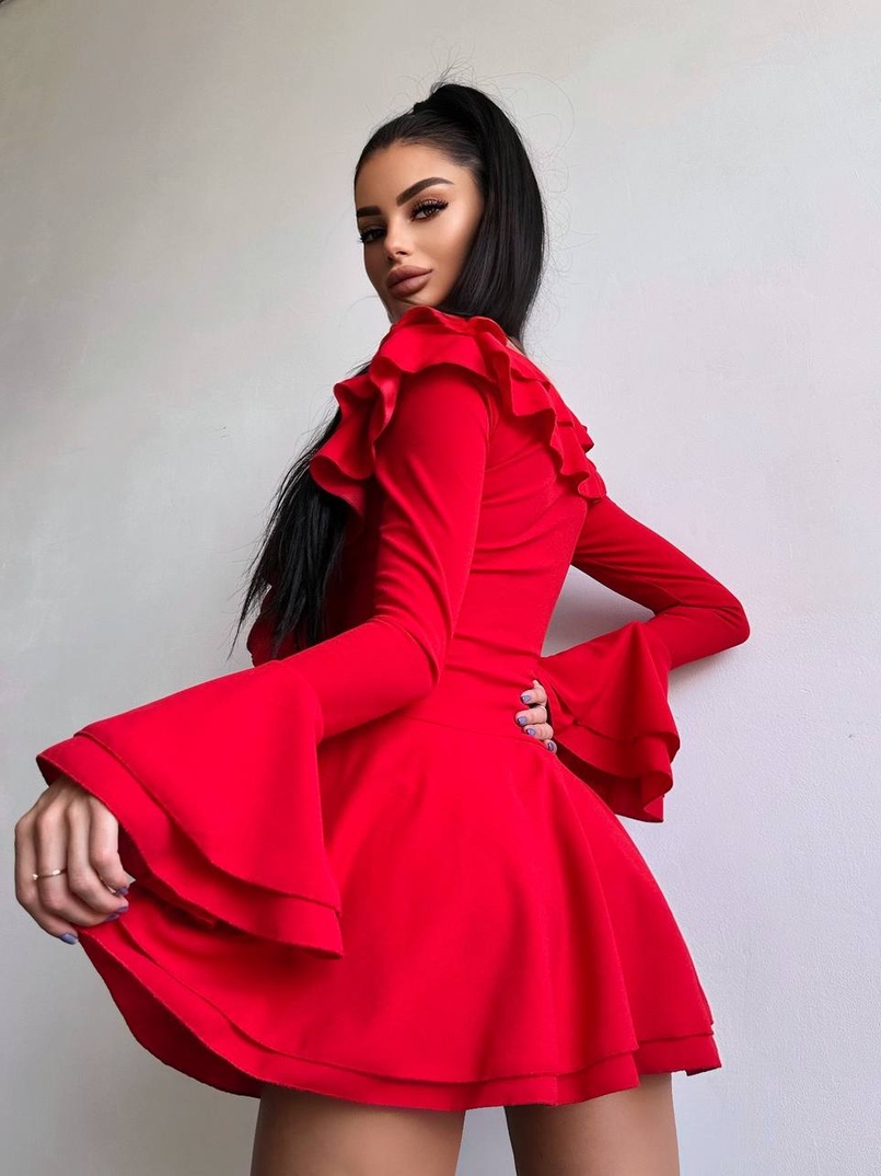 Сукня з з воланами на ґудзиках  Сукня з з воланами на ґудзиках  | PUSHKA SHOP