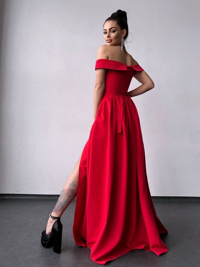 Сукня максі з відкритими плечима  Сукня максі з відкритими плечима  | PUSHKA SHOP