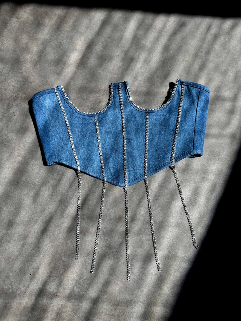 корсет декорований камінцями  Ручна робота корсет декорований камінцями  Ручна робота | PUSHKA SHOP