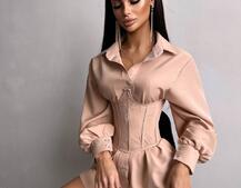 Приталена сорочка + корсет  | PUSHKA SHOP