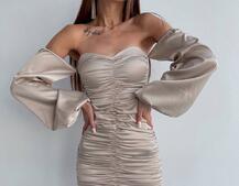 Атласна сукня з драпіруванням Атласна сукня з драпіруванням | PUSHKA SHOP